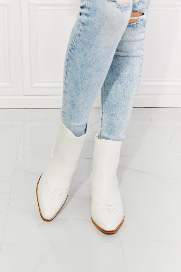 MMShoes Love the Journey Stacked Heel Chelsea Boot in White - Opulent EmpireMMShoes Love the Journey Stacked Heel Chelsea Boot in WhiteOpulent Empire