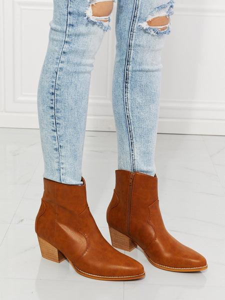 MMShoes Watertower Town Faux Leather Western Ankle Boots in Ochre - Opulent EmpireMMShoes Watertower Town Faux Leather Western Ankle Boots in OchreOpulent Empire