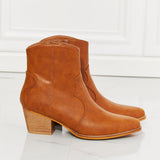 MMShoes Watertower Town Faux Leather Western Ankle Boots in Ochre - Opulent EmpireMMShoes Watertower Town Faux Leather Western Ankle Boots in OchreOpulent Empire