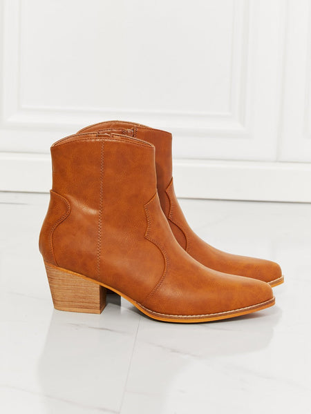 MMShoes Watertower Town Faux Leather Western Ankle Boots in Ochre - Opulent EmpireMMShoes Watertower Town Faux Leather Western Ankle Boots in OchreOpulent Empire