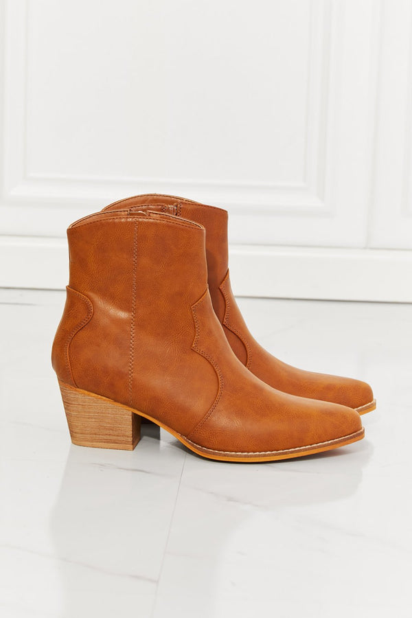 MMShoes Watertower Town Faux Leather Western Ankle Boots in Ochre - Opulent EmpireMMShoes Watertower Town Faux Leather Western Ankle Boots in OchreOpulent Empire