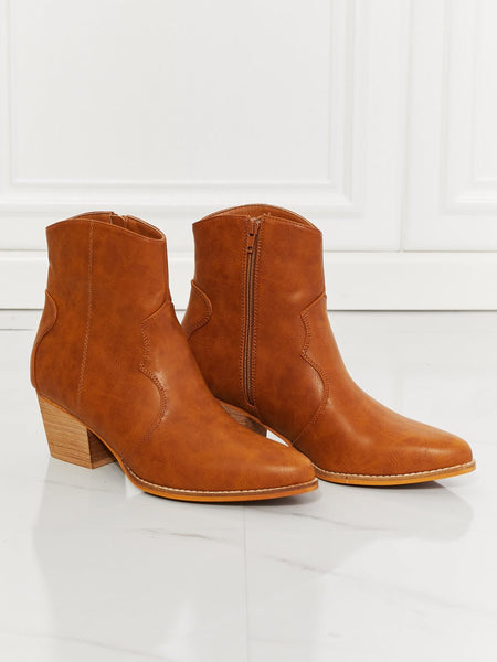 MMShoes Watertower Town Faux Leather Western Ankle Boots in Ochre - Opulent EmpireMMShoes Watertower Town Faux Leather Western Ankle Boots in OchreOpulent Empire