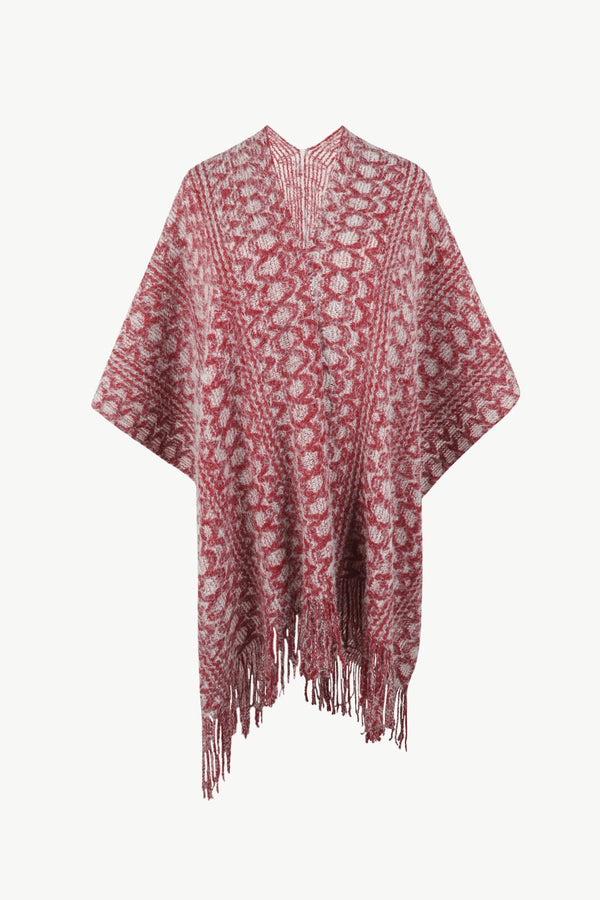 Open Front Fringe Hem Poncho - Opulent EmpireOpen Front Fringe Hem PonchoOpulent EmpireClothing