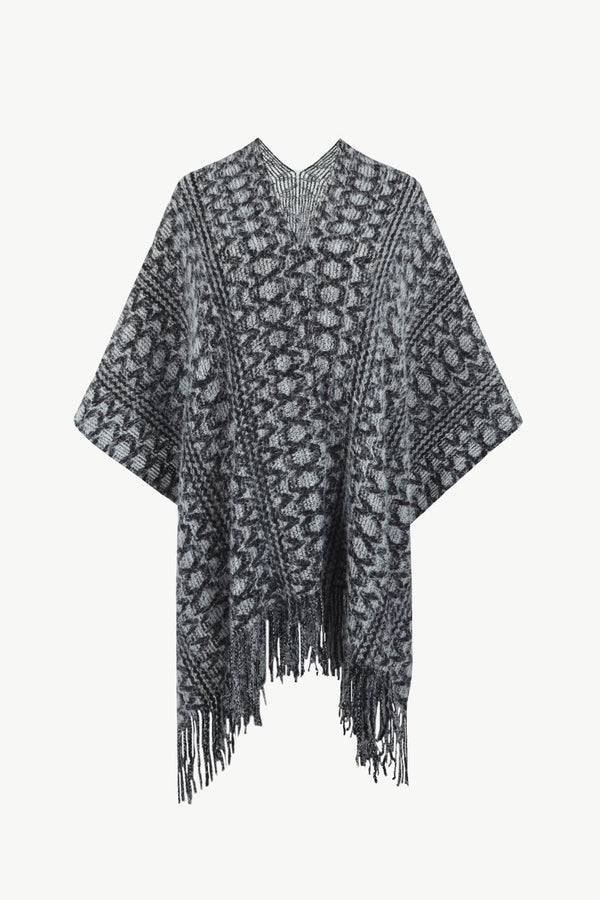 Open Front Fringe Hem Poncho - Opulent EmpireOpen Front Fringe Hem PonchoOpulent EmpireClothing