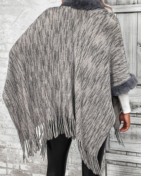 Open Front Fringe Hem Poncho - Opulent EmpireOpen Front Fringe Hem PonchoOpulent EmpireClothing