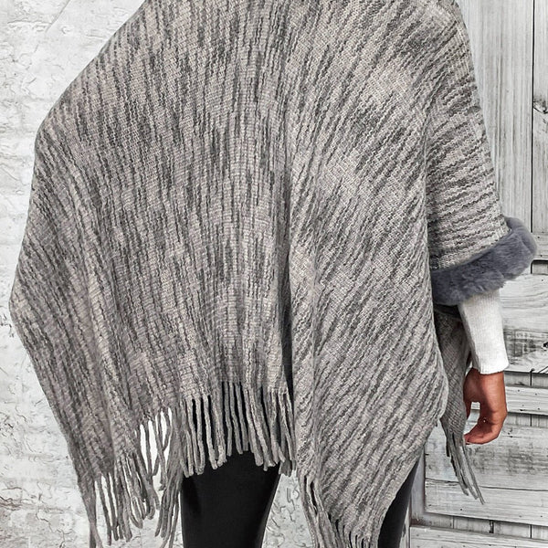 Open Front Fringe Hem Poncho - Opulent EmpireOpen Front Fringe Hem PonchoOpulent EmpireClothing