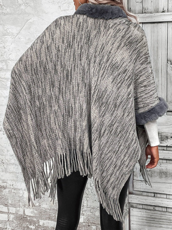 Open Front Fringe Hem Poncho - Opulent EmpireOpen Front Fringe Hem PonchoOpulent EmpireClothing