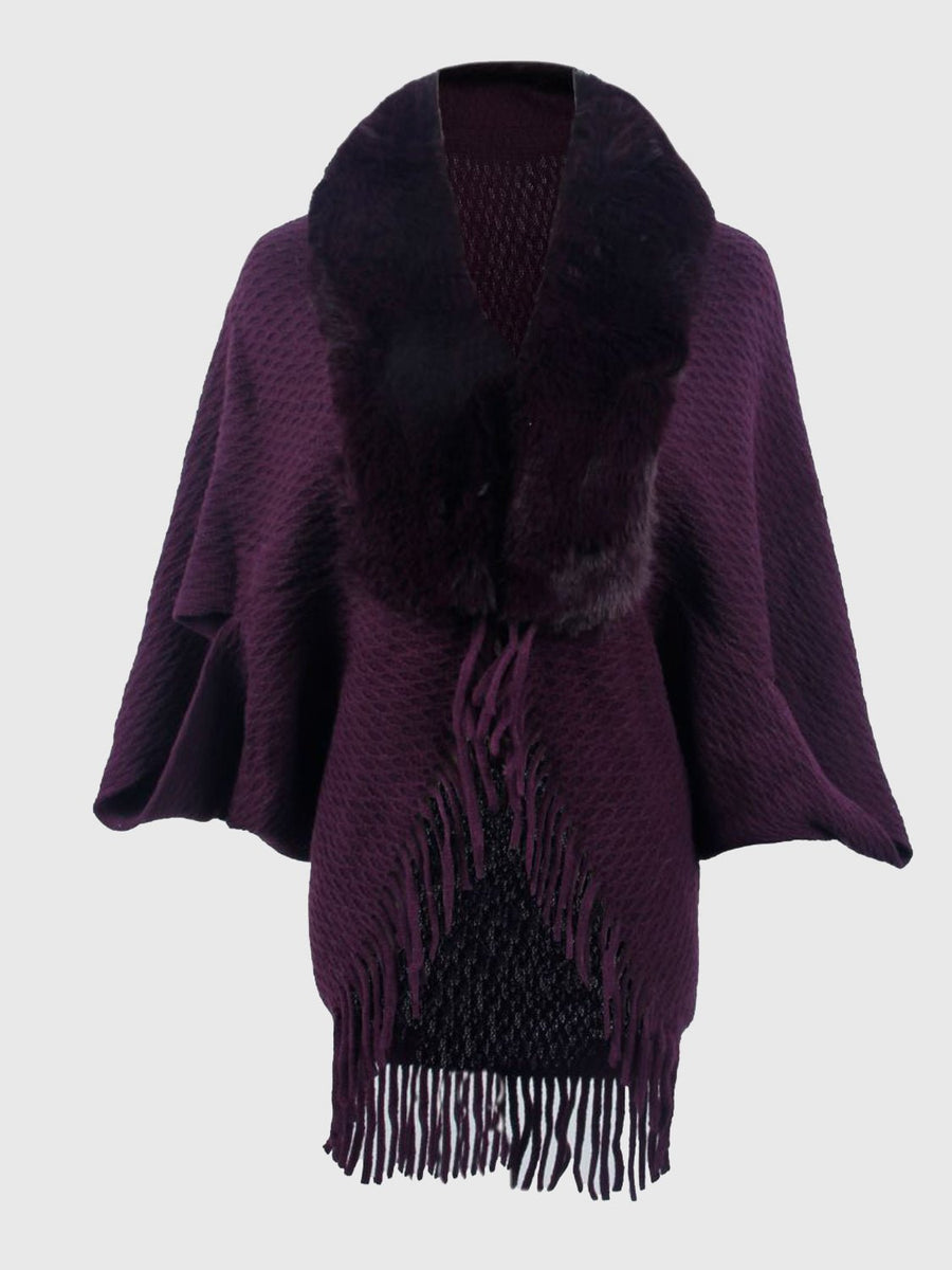 Open Front Fringe Hem Poncho - Opulent EmpireOpen Front Fringe Hem PonchoOpulent EmpireClothing