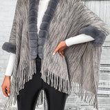 Open Front Fringe Hem Poncho - Opulent EmpireOpen Front Fringe Hem PonchoOpulent EmpireClothing