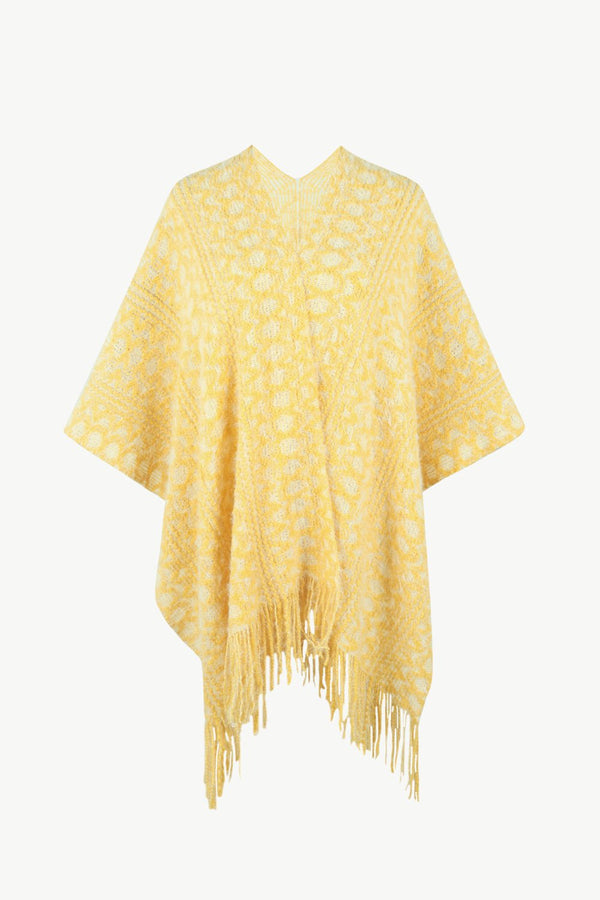 Open Front Fringe Hem Poncho - Opulent EmpireOpen Front Fringe Hem PonchoOpulent EmpireClothing