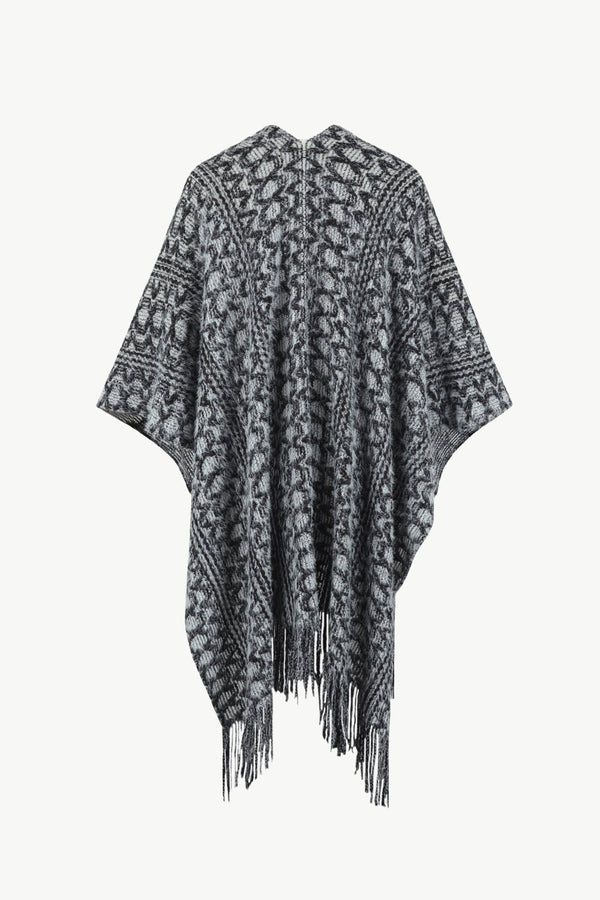 Open Front Fringe Hem Poncho - Opulent EmpireOpen Front Fringe Hem PonchoOpulent EmpireClothing