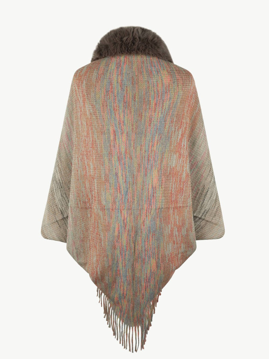 Open Front Fringe Hem Poncho - Opulent EmpireOpen Front Fringe Hem PonchoOpulent EmpireClothing