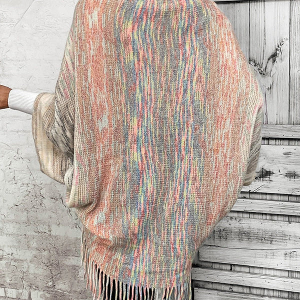 Open Front Fringe Hem Poncho - Opulent EmpireOpen Front Fringe Hem PonchoOpulent EmpireClothing