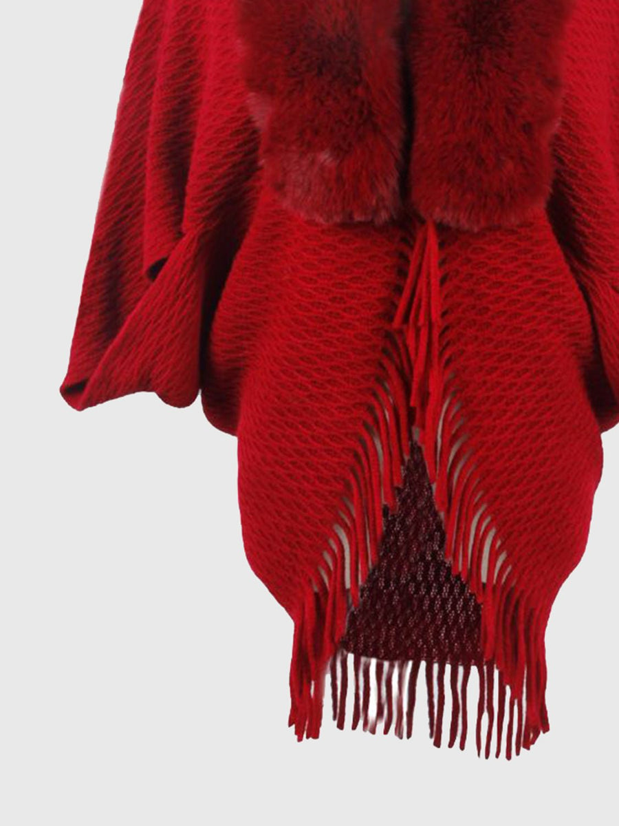 Open Front Fringe Hem Poncho - Opulent EmpireOpen Front Fringe Hem PonchoOpulent EmpireClothing