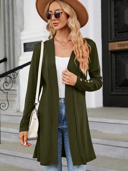 Open Front Long Sleeve Cardigan - Opulent EmpireOpen Front Long Sleeve CardiganOpulent Empire