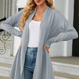 Open Front Long Sleeve Cardigan - Opulent EmpireOpen Front Long Sleeve CardiganOpulent Empire