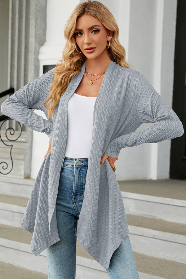 Open Front Long Sleeve Cardigan - Opulent EmpireOpen Front Long Sleeve CardiganOpulent Empire