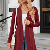 Open Front Long Sleeve Cardigan - Opulent EmpireOpen Front Long Sleeve CardiganOpulent Empire