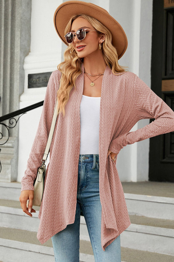 Open Front Long Sleeve Cardigan - Opulent EmpireOpen Front Long Sleeve CardiganOpulent Empire