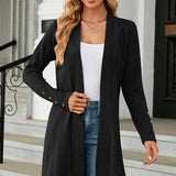 Open Front Long Sleeve Cardigan - Opulent EmpireOpen Front Long Sleeve CardiganOpulent Empire