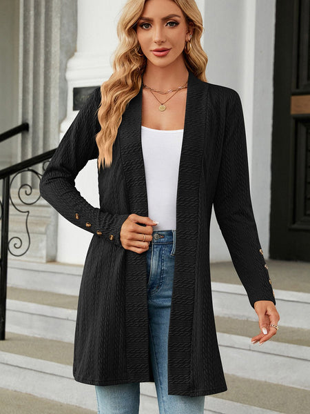 Open Front Long Sleeve Cardigan - Opulent EmpireOpen Front Long Sleeve CardiganOpulent Empire