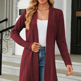 Open Front Long Sleeve Cardigan - Opulent EmpireOpen Front Long Sleeve CardiganOpulent Empire