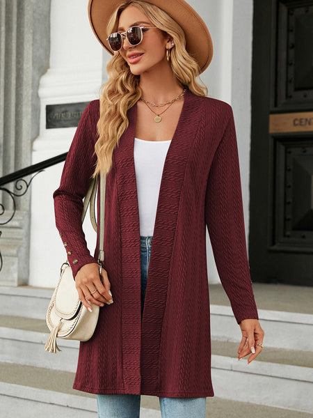 Open Front Long Sleeve Cardigan - Opulent EmpireOpen Front Long Sleeve CardiganOpulent Empire