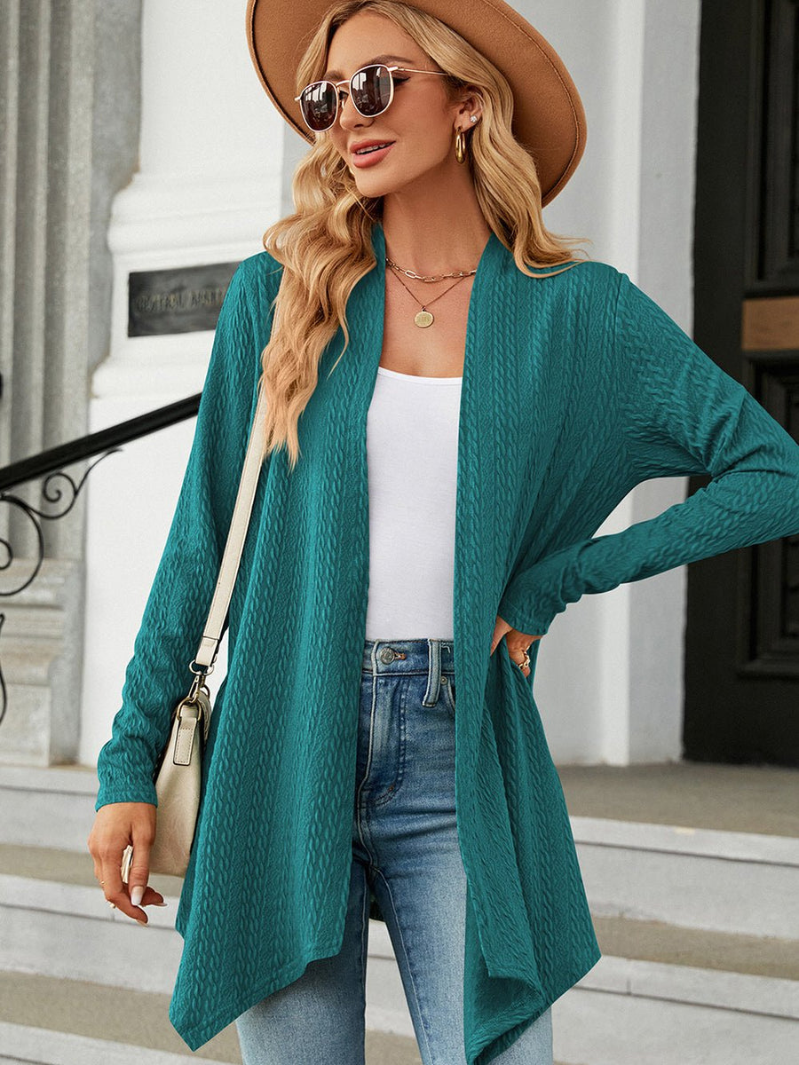 Open Front Long Sleeve Cardigan - Opulent EmpireOpen Front Long Sleeve CardiganOpulent Empire