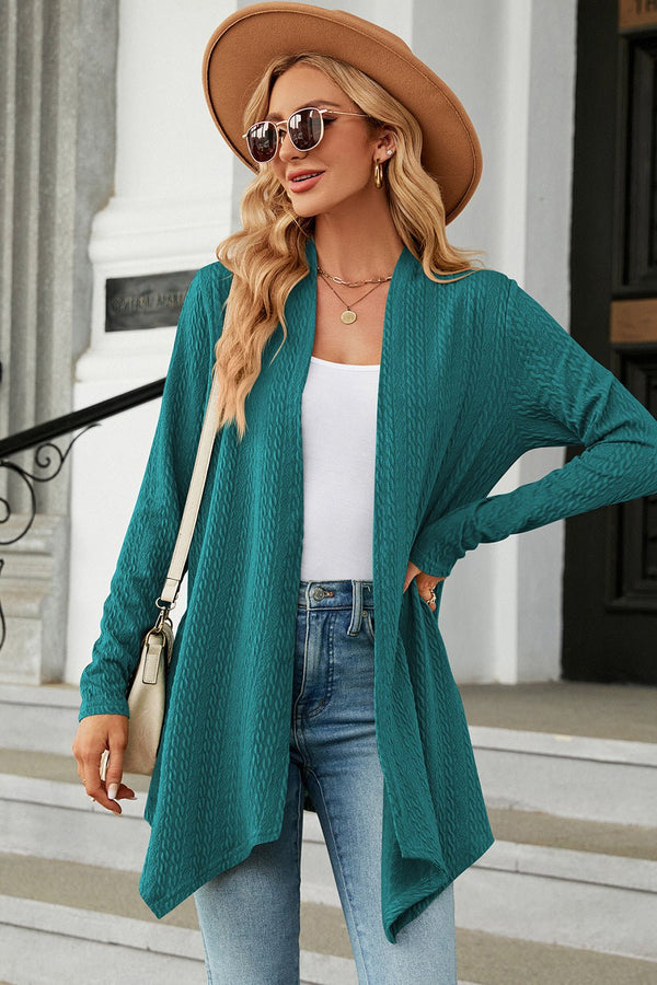 Open Front Long Sleeve Cardigan - Opulent EmpireOpen Front Long Sleeve CardiganOpulent Empire