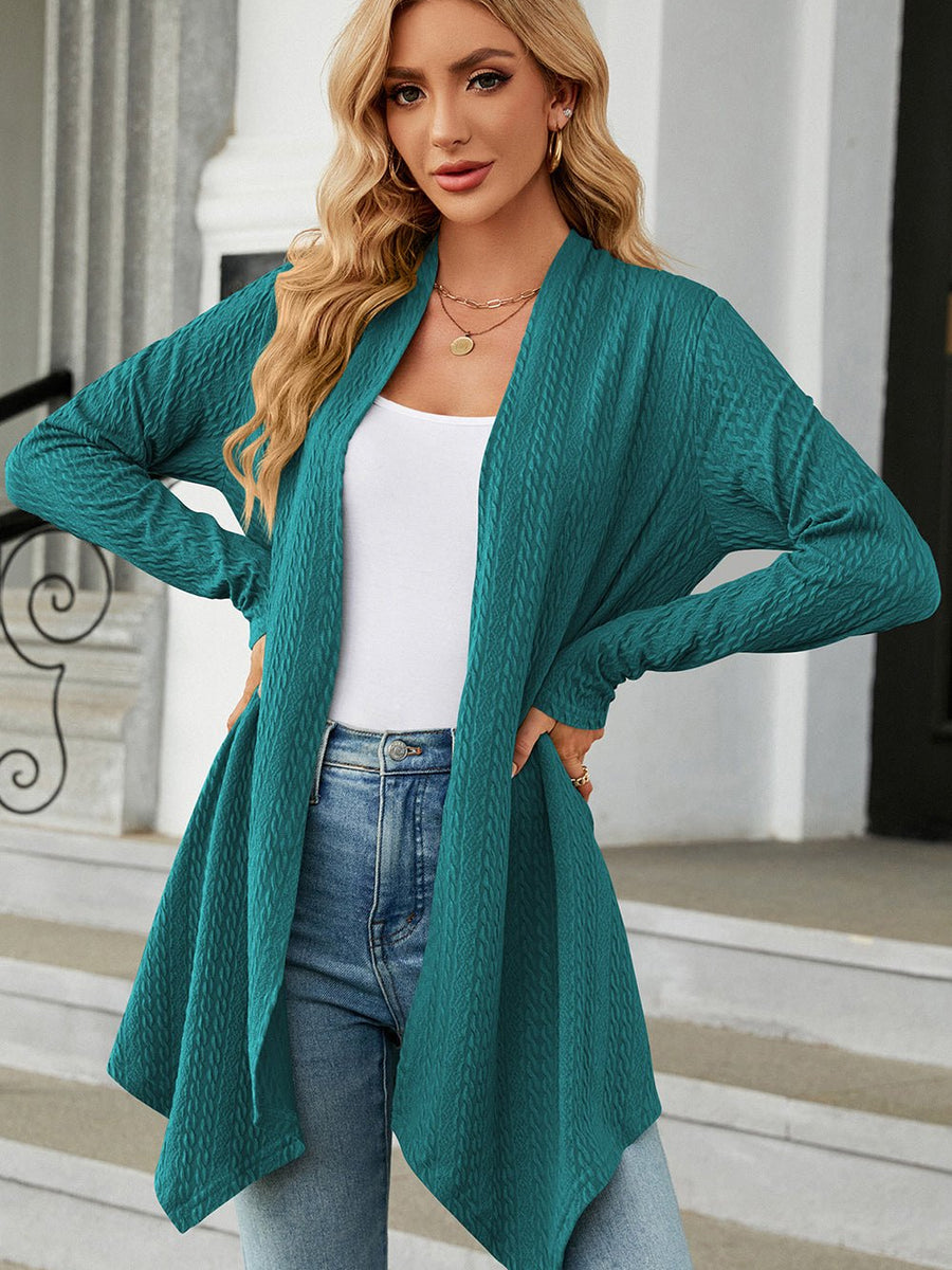 Open Front Long Sleeve Cardigan - Opulent EmpireOpen Front Long Sleeve CardiganOpulent Empire