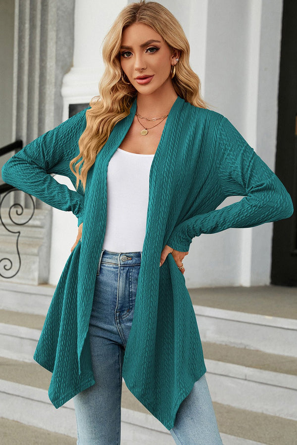 Open Front Long Sleeve Cardigan - Opulent EmpireOpen Front Long Sleeve CardiganOpulent Empire