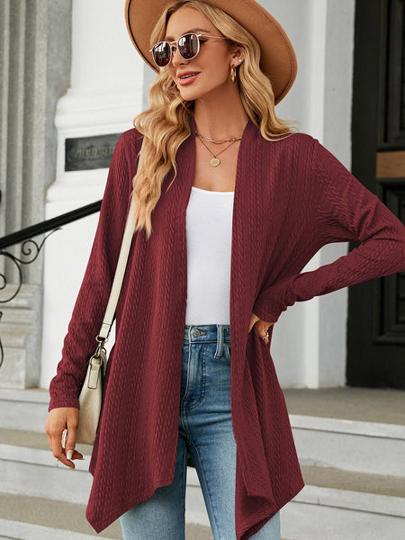 Open Front Long Sleeve Cardigan - Opulent EmpireOpen Front Long Sleeve CardiganOpulent Empire