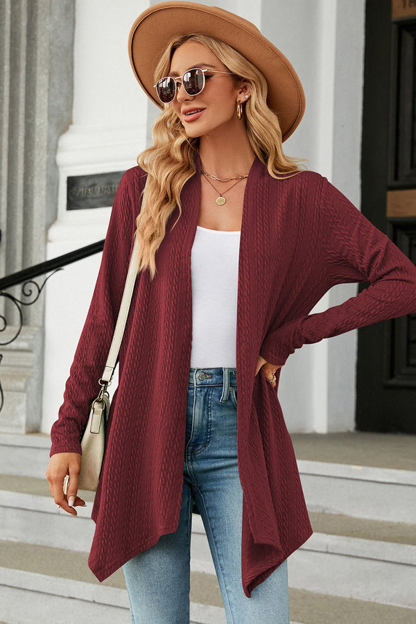 Open Front Long Sleeve Cardigan - Opulent EmpireOpen Front Long Sleeve CardiganOpulent Empire