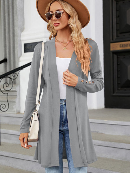 Open Front Long Sleeve Cardigan - Opulent EmpireOpen Front Long Sleeve CardiganOpulent Empire