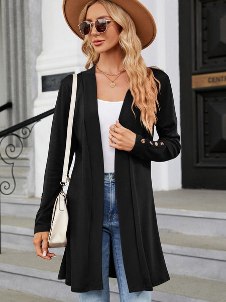 Open Front Long Sleeve Cardigan - Opulent EmpireOpen Front Long Sleeve CardiganOpulent Empire