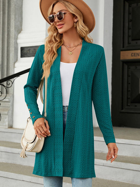 Open Front Long Sleeve Cardigan - Opulent EmpireOpen Front Long Sleeve CardiganOpulent Empire