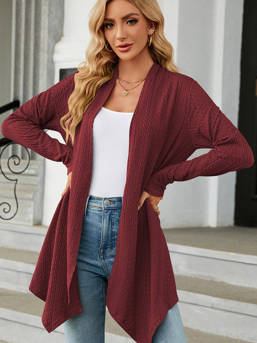 Open Front Long Sleeve Cardigan - Opulent EmpireOpen Front Long Sleeve CardiganOpulent Empire