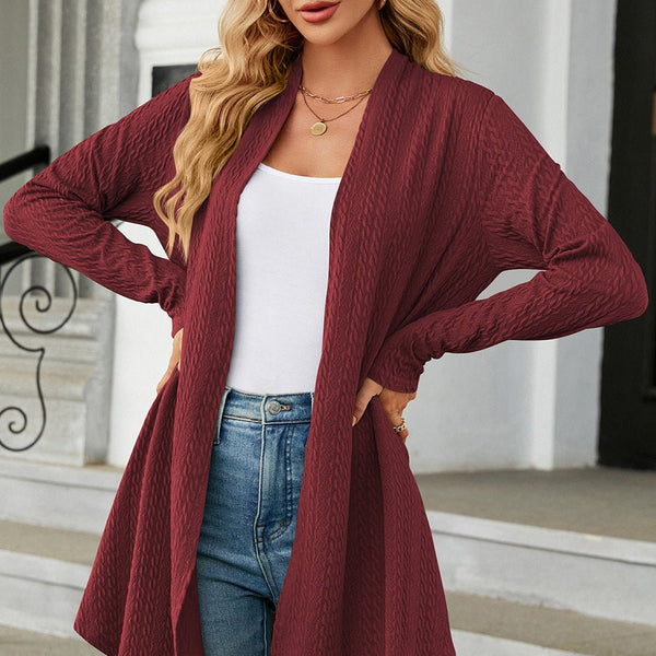 Open Front Long Sleeve Cardigan - Opulent EmpireOpen Front Long Sleeve CardiganOpulent Empire