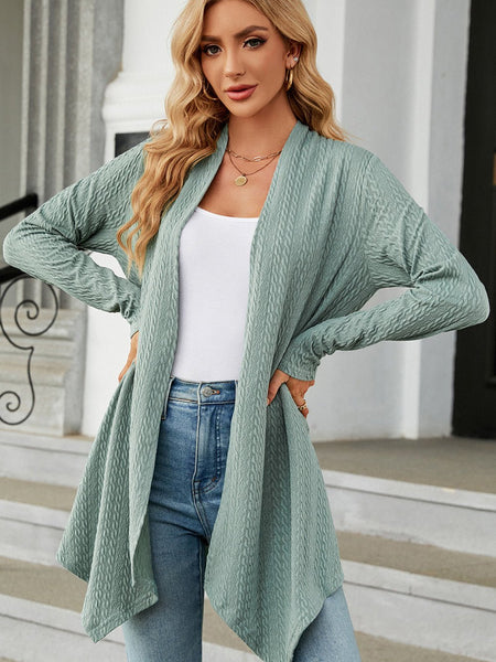 Open Front Long Sleeve Cardigan - Opulent EmpireOpen Front Long Sleeve CardiganOpulent Empire