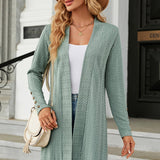 Open Front Long Sleeve Cardigan - Opulent EmpireOpen Front Long Sleeve CardiganOpulent Empire