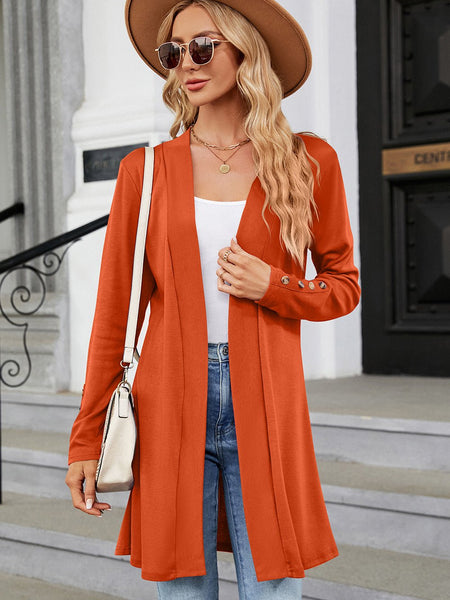 Open Front Long Sleeve Cardigan - Opulent EmpireOpen Front Long Sleeve CardiganOpulent Empire