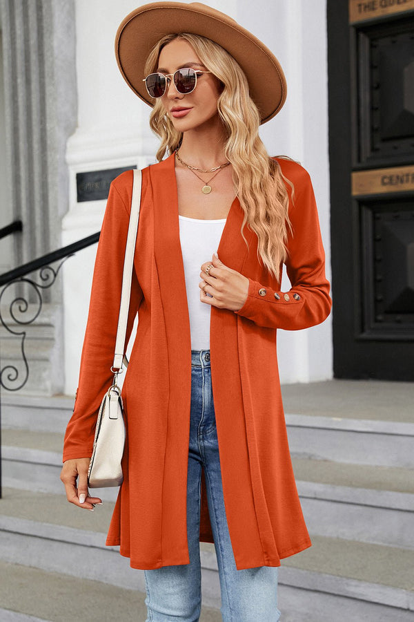 Open Front Long Sleeve Cardigan - Opulent EmpireOpen Front Long Sleeve CardiganOpulent Empire