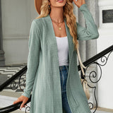 Open Front Long Sleeve Cardigan - Opulent EmpireOpen Front Long Sleeve CardiganOpulent Empire