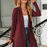 Open Front Long Sleeve Cardigan - Opulent EmpireOpen Front Long Sleeve CardiganOpulent Empire