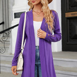 Open Front Long Sleeve Cardigan - Opulent EmpireOpen Front Long Sleeve CardiganOpulent Empire