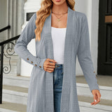 Open Front Long Sleeve Cardigan - Opulent EmpireOpen Front Long Sleeve CardiganOpulent Empire