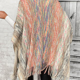 Open Front Poncho with Pom Poms - Opulent EmpireOpen Front Poncho with Pom PomsOpulent EmpireClothing