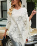 Pearl Trim V-Neck Fringe Hem Poncho - Opulent EmpirePearl Trim V-Neck Fringe Hem PonchoOpulent EmpireClothing