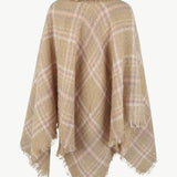 Plaid Turtleneck Fringe Hem Poncho - Opulent EmpirePlaid Turtleneck Fringe Hem PonchoOpulent EmpireClothing