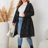 Plus Size Long Sleeve Hooded Trench Coat - Opulent EmpirePlus Size Long Sleeve Hooded Trench CoatOpulent Empire